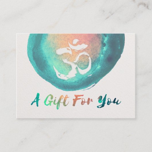 Waterverf OM YOGA Instructor Cadeaubon Kortingskaartje (Voorkant)