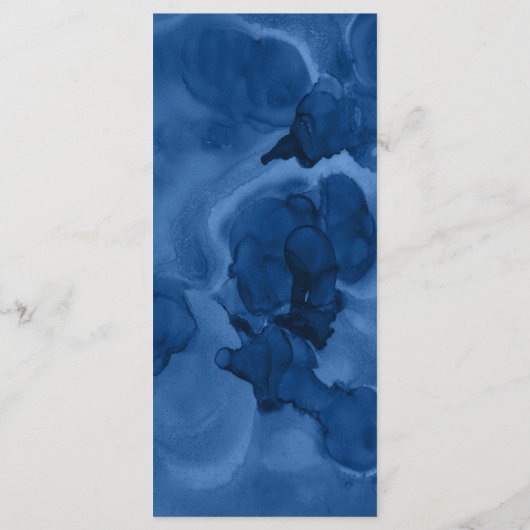 Waterverf Ombre Blue floral Chic Elegant Programmakaart (Achterkant)