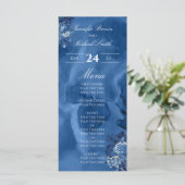 Waterverf Ombre Blue floral Chic Elegant Programmakaart (Staand voorkant)
