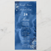 Waterverf Ombre Blue floral Chic Elegant Programmakaart (Voorkant)