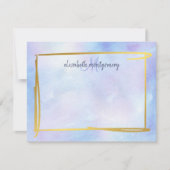 Waterverf Ombre Blue Paars Gold, speciaal geperson Notitiekaartje (Voorkant)