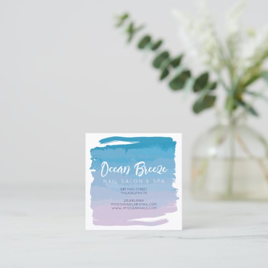 WATERVERF OMBRE Business Company Kaart Vierkante Visitekaartje (Staand voorkant)