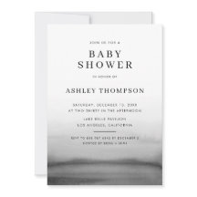 Waterverf Ombre Dark Gray Modern Baby shower