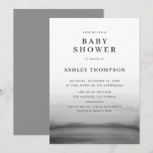 Waterverf Ombre Dark Gray Modern Baby shower Kaart (Voorkant / Achterkant)