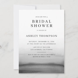 Waterverf Ombre Dark Gray Modern Vrijgezellenfeest Kaart