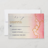 Waterverf Ombre Goud Marmer | RSVP Kaart (Voorkant)
