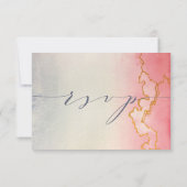 Waterverf Ombre Goud Marmer | RSVP Kaart (Achterkant)