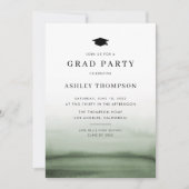 Waterverf Ombre Green Modern Graduation Party Kaart (Voorkant)