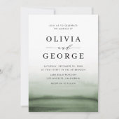 Waterverf Ombre Green Modern Wedding Kaart (Voorkant)