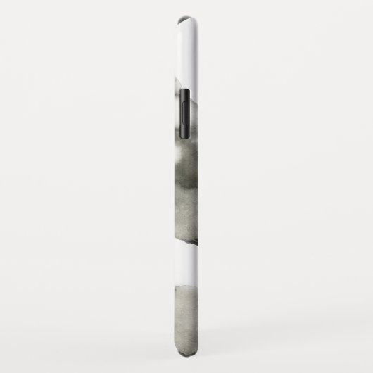 Waterverf Ombre Marble Monogram zwart-wit Case-Mate iPhone Case (Achterkant/rechts)