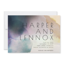 Waterverf Ombre Modern QR Code sparen de Datum