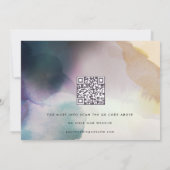 Waterverf Ombre Modern QR Code sparen de Datum Kaart (Achterkant)