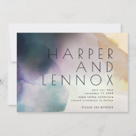 Waterverf Ombre Modern QR Code sparen de Datum Kaart