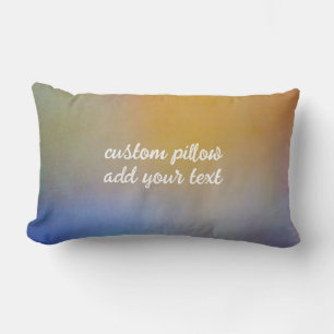 waterverf ombre mustard yellow en blauw voeg tekst kussen