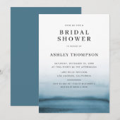 Waterverf Ombre Navy Blue Modern Vrijgezellenfeest Kaart (Voorkant / Achterkant)