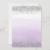 Waterverf Ombre Paarse en zilveren glitter bruilof Kaart (Achterkant)