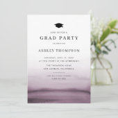 Waterverf Ombre Paarse Modern Graduation Party Kaart (Staand voorkant)