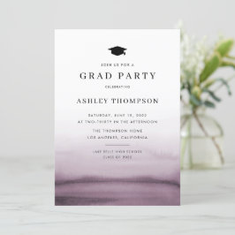Waterverf Ombre Paarse Modern Graduation Party Kaart