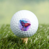 Waterverf Ombre Pink en Paarse Butterfly Golfballen (Insitu Shirt)