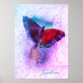 Waterverf Ombre Pink en Paarse Butterfly Poster (Voorkant)