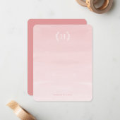 Waterverf Ombre Pink - Persoonlijke artikelen Notitiekaartje (Voorkant / Achterkant in situ)