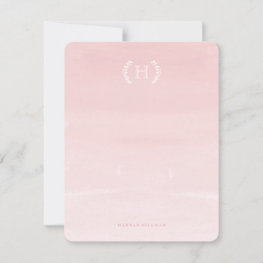 Waterverf Ombre Pink - Persoonlijke artikelen Notitiekaartje (Voorkant)