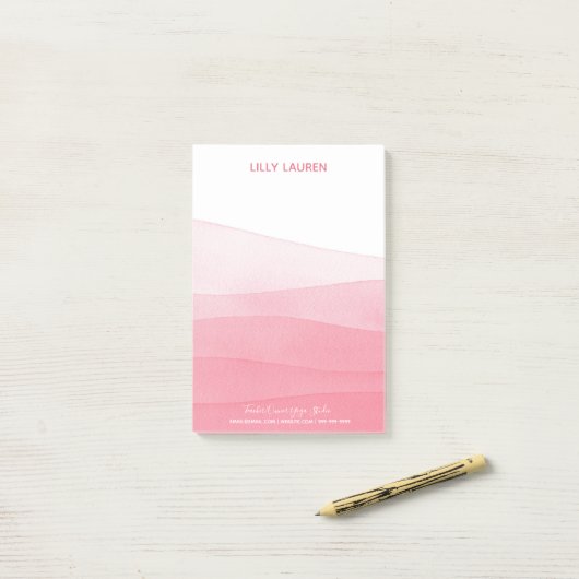 Waterverf Ombre Pink Yoga Studio Yogi Post-it® Notes (Op bureau)