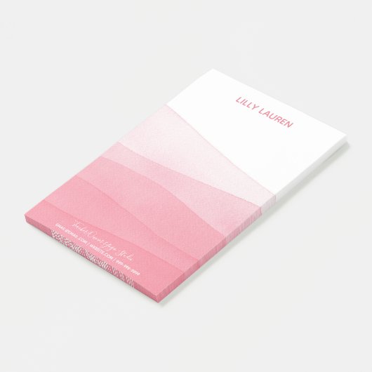 Waterverf Ombre Pink Yoga Studio Yogi Post-it® Notes (Schuin)