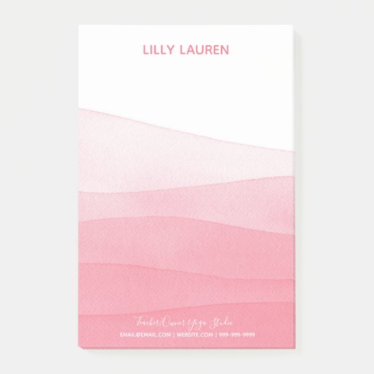 Waterverf Ombre Pink Yoga Studio Yogi Post-it® Notes (Voorkant)