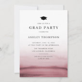 Waterverf Ombre Red Modern Graduation Party Kaart (Voorkant)
