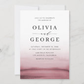 Waterverf Ombre Rood Modern Huwelijksuitnodiging Kaart (Voorkant)