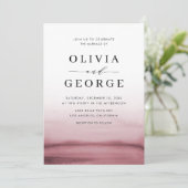 Waterverf Ombre Rood Modern Huwelijksuitnodiging Kaart (Staand voorkant)