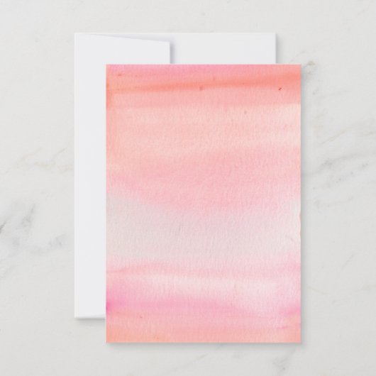 WATERVERF OMBRE ROZE antwoordkaart RSVP Kaartje (Achterkant)