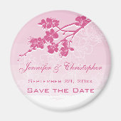 Waterverf Ombre Roze Lentebloesem Save the Date Magneet (Voorkant)