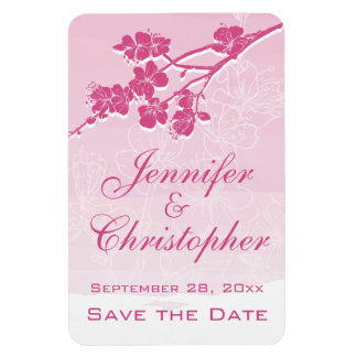 Waterverf Ombre Roze Lentebloesem Save the Date Magneet