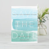 Waterverf Ombre Stripes Save the Date (Staand voorkant)