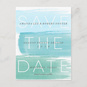 Waterverf Ombre Stripes Save the Date Briefkaart