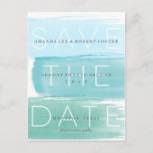 Waterverf Ombre Stripes Save the Date Briefkaart (Voorkant)