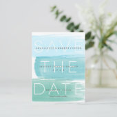 Waterverf Ombre Stripes Save the Date Briefkaart (Staand voorkant)