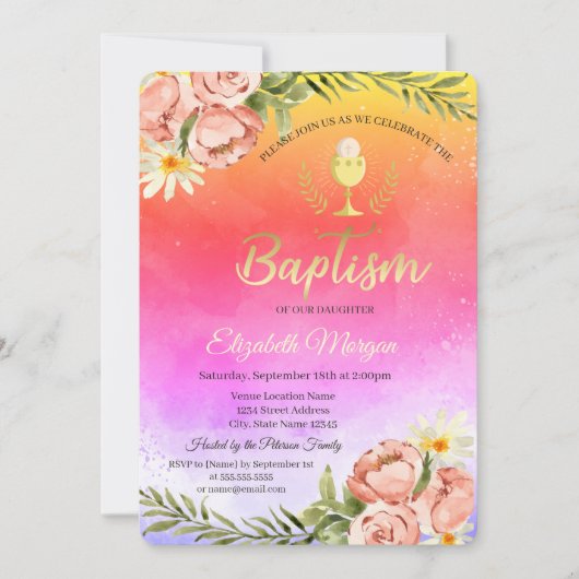 Waterverf Ombre verf splash doop Kaart (Voorkant)