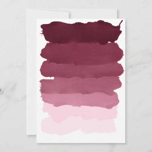 Waterverf ombre Wedding Gold burgundy brushstrok Kaart (Achterkant)