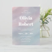 Waterverf Ombre Wedding Uitnodiging (Staand voorkant)