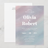 Waterverf Ombre Wedding Uitnodiging (Voorkant / Achterkant)