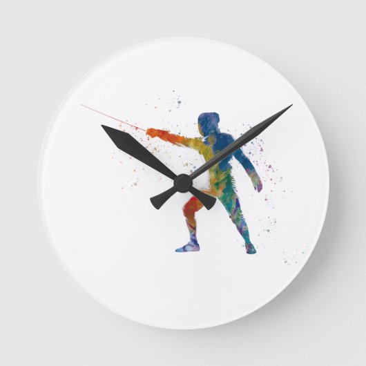 waterverf omheining ronde klok (Voorkant)