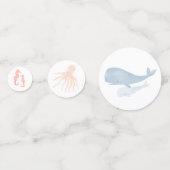 Waterverf onder de tabel Baby shower Zee Confetti (Achterkanten)