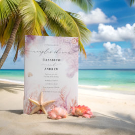 Waterverf onder de uitnodiging van het Zee van de 