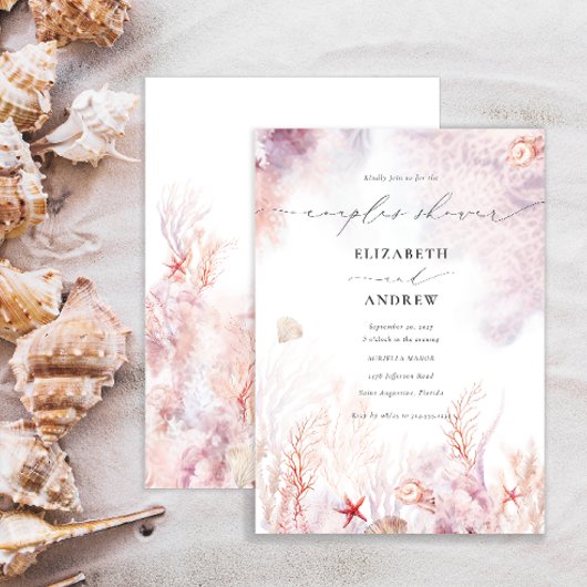 Waterverf onder de uitnodiging van het Zee van de 