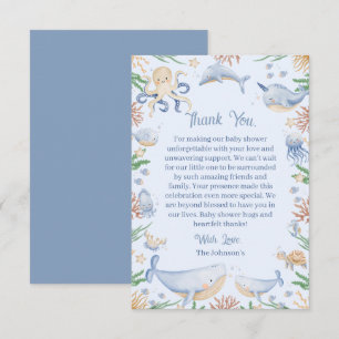 Waterverf Onder De Zee Baby Shower Bedankkaart