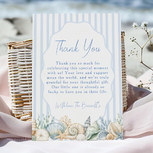 Waterverf Onder De Zee Blauwe Baby Shower Bedankkaart