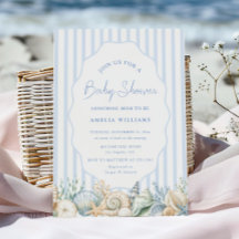 Waterverf Onder De Zee Blauwe Strepen Baby Borrel
